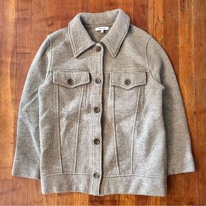 Madewell Boiled Wool Bridgman Preppy Utility Brown Tan Sweater Jacket Size XS
